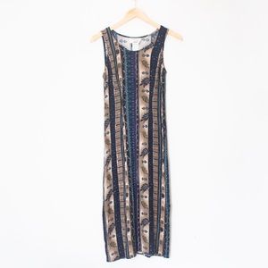 Forever Caroline | Vintage 80’s/90's Sleeveless Tribal Striped Dress | Size 10